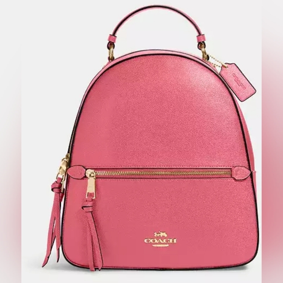 NEW COACH Designer Jordyn Large Backpack In Colorblock Coral pink - Picture 1 of 12